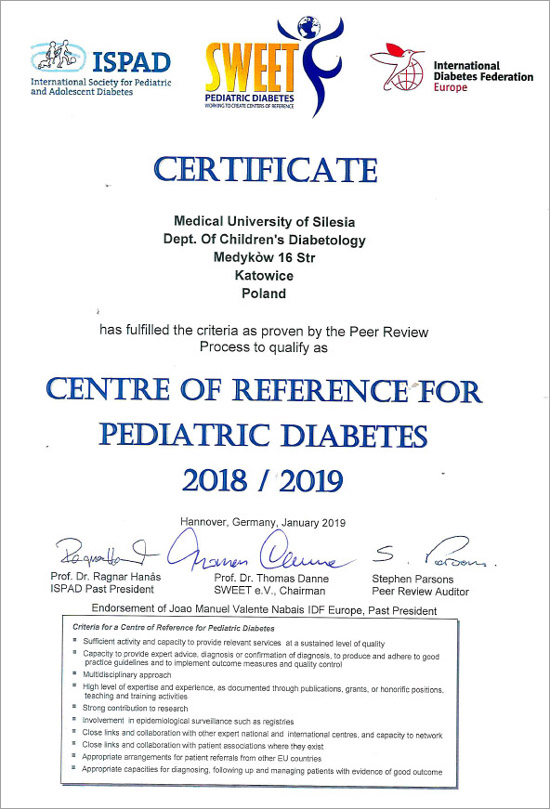 Sukces Kliniki Diabetologii Dziecicej w Katowicach
