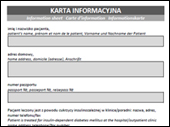 Karta informacyjna dla osoby wyjedajcej za granic w jzyku polskim, angielskim, niemieckim i francuskim. Bardzo przydatna rzecz!