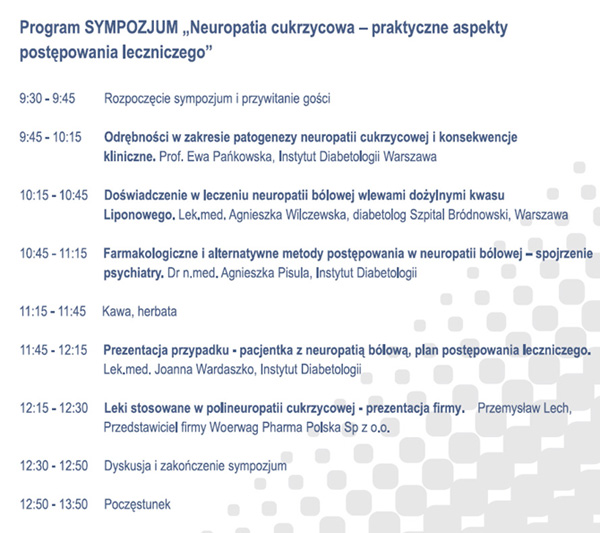 W Warszawie bezpatne sympozjum dot. neuropatii cukrzycowej