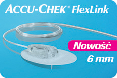 Wkucia Accu-Chek FlexLink z now kaniul o dugoci 6 mm